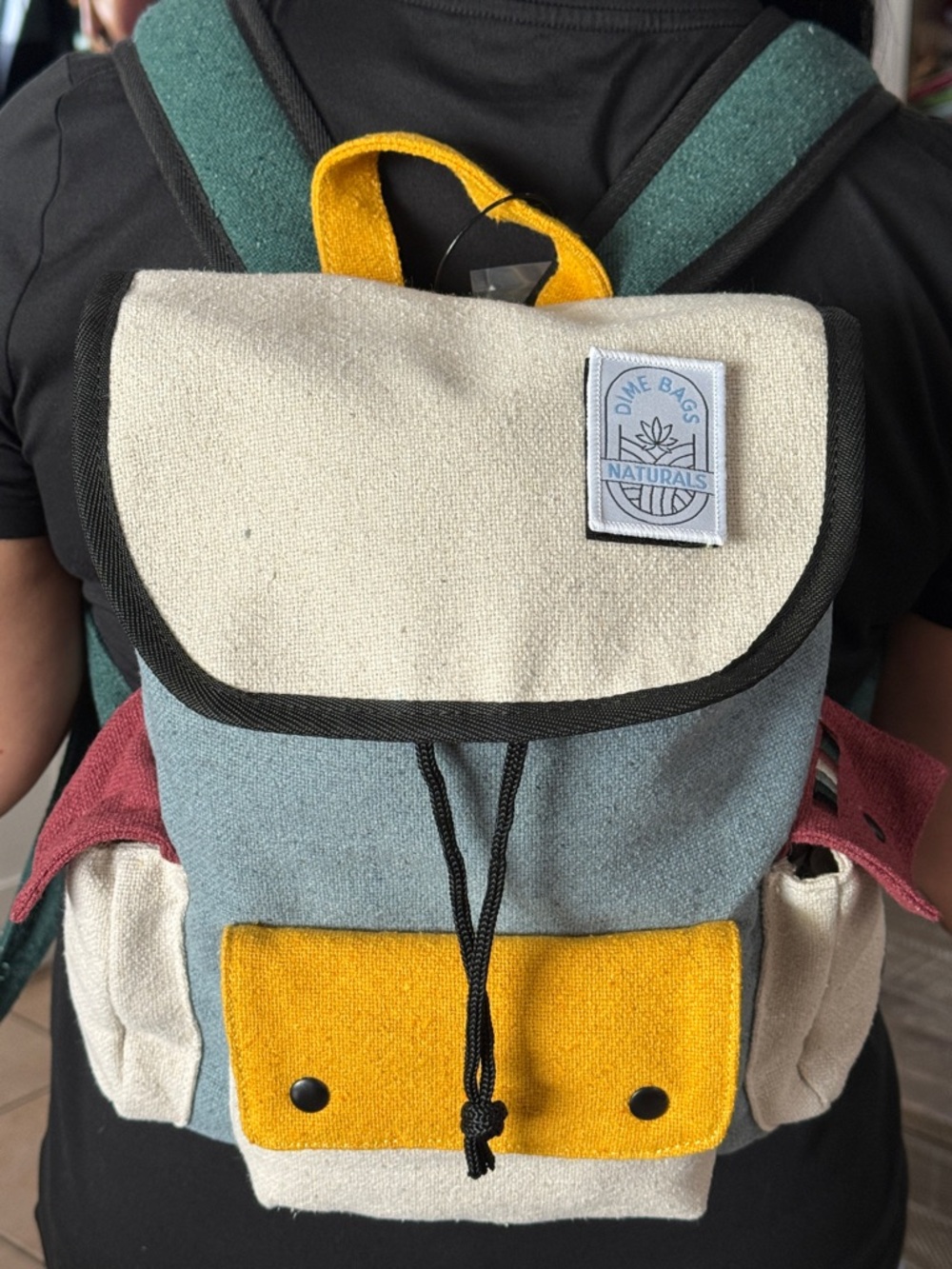 NWT Dime Bags Wanderer Hemp Mini Backpack Boho Blue